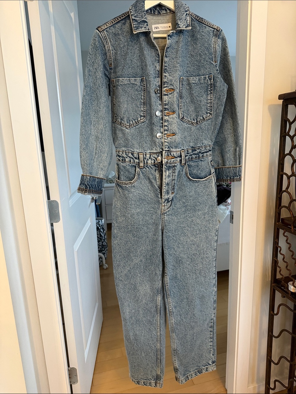 Zara Light Wash Denim Jumpsuit Overalls